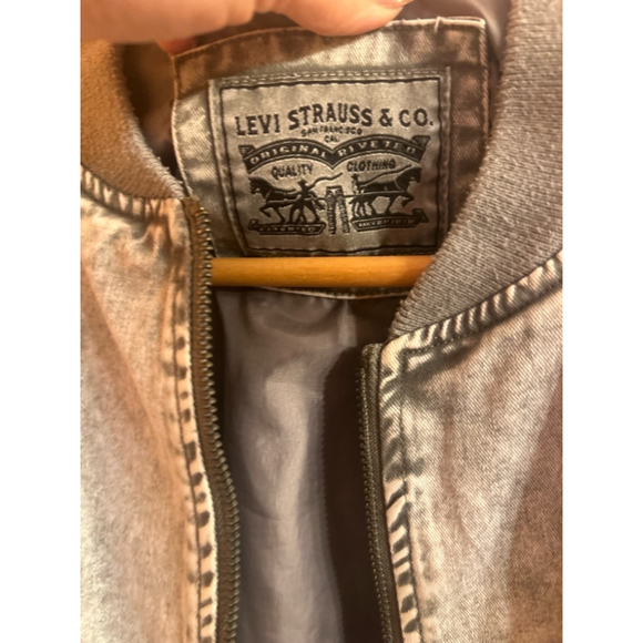 Women’s Levi Strauss & Co. Bomber Jacket Size L Gray - Picture 2 of 5